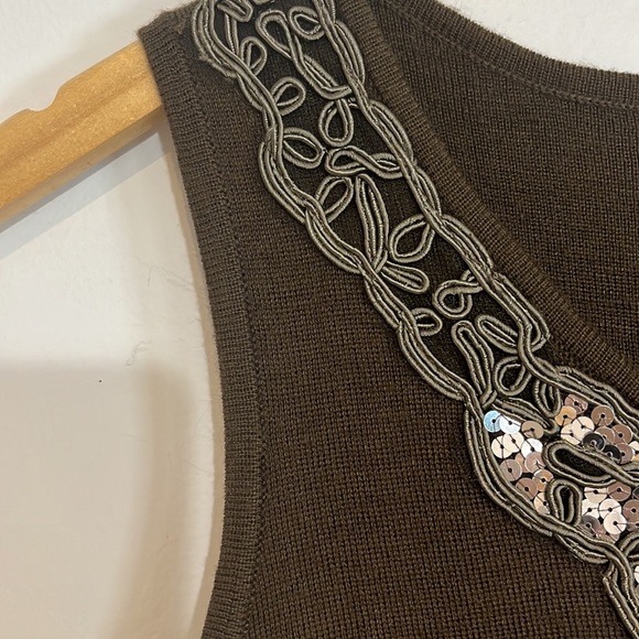 Vintage Max Mara wool/blend knit sleeveless dress with sequins accent size US6 - Picture 12 of 14
